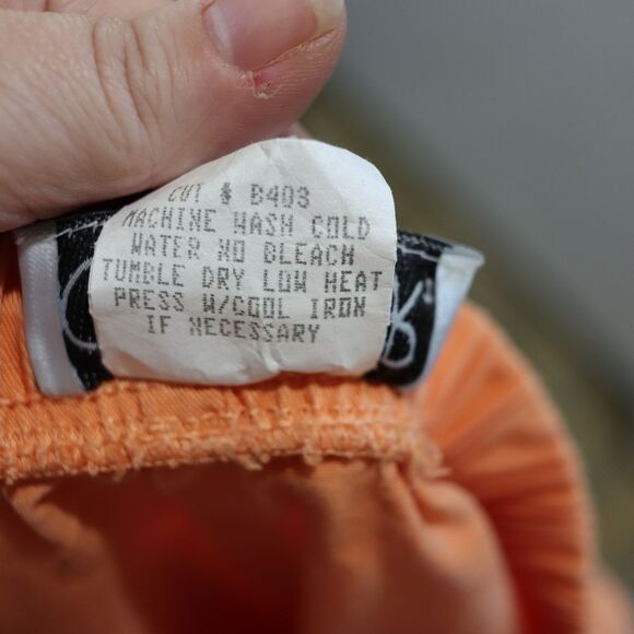 City Wear Vintage 90s Orange Capris with Elastic Waistband and Wide-Leg Cut - Picture 10 of 10